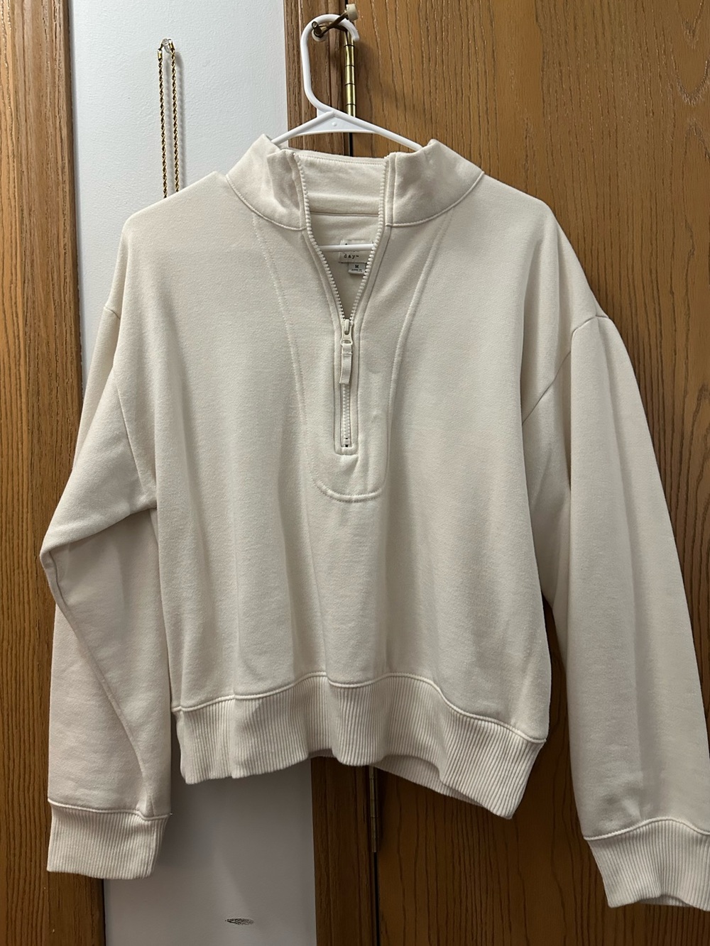 Half-Zip Soft Essential Pullover Sweater- Cream - Picture 2 of 5